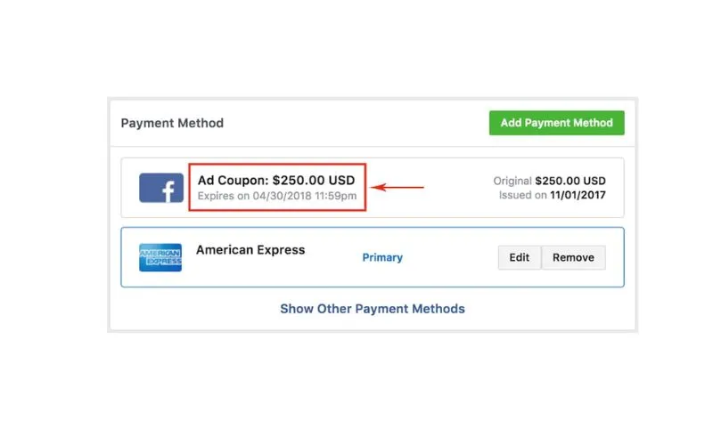 Causes and how to fix the error of not being able to add credit code to Facebook advertising account